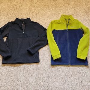 Boys Under Armour Gray Half Zip UP Sweatshirt, Blue and Green Columbia Fleece